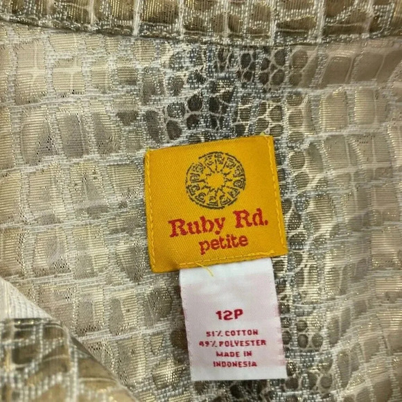 Ruby Rd snake skin print Jacket womens 12P button front 0726 - Picture 2 of 7